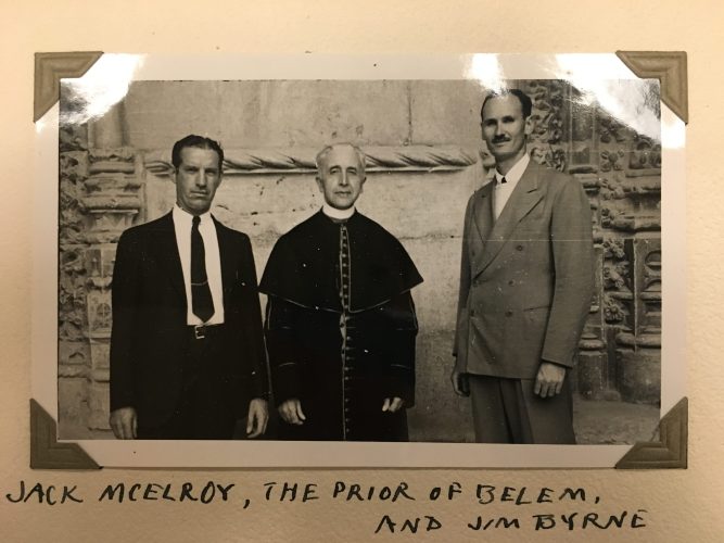 Harvard Columbus Expedition - Captain John W. McElroy with the Prior of Belem and Jim Byrne